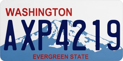 WA license plate AXP4219