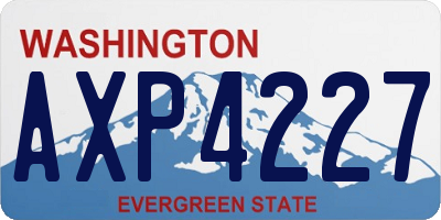 WA license plate AXP4227