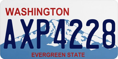 WA license plate AXP4228