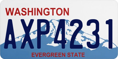 WA license plate AXP4231