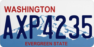 WA license plate AXP4235
