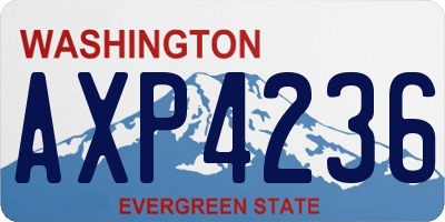 WA license plate AXP4236