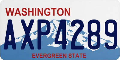 WA license plate AXP4289