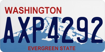 WA license plate AXP4292