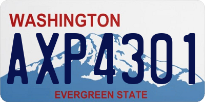 WA license plate AXP4301