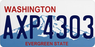 WA license plate AXP4303