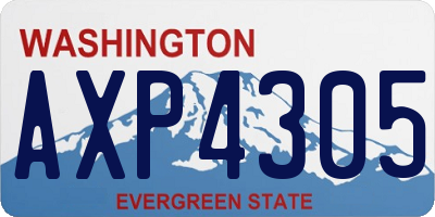WA license plate AXP4305