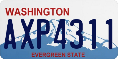 WA license plate AXP4311