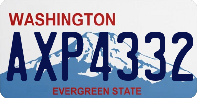 WA license plate AXP4332