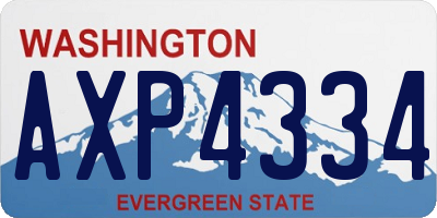 WA license plate AXP4334
