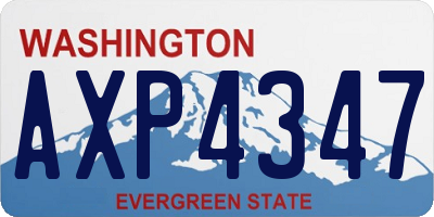 WA license plate AXP4347