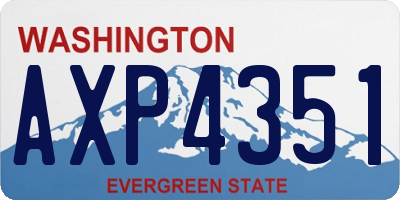 WA license plate AXP4351