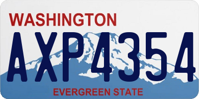 WA license plate AXP4354