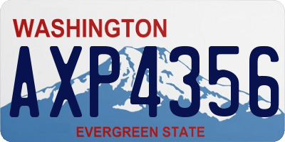 WA license plate AXP4356