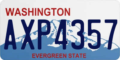 WA license plate AXP4357