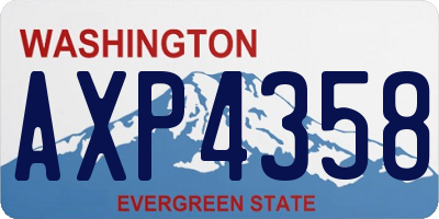 WA license plate AXP4358