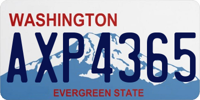 WA license plate AXP4365