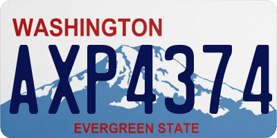 WA license plate AXP4374