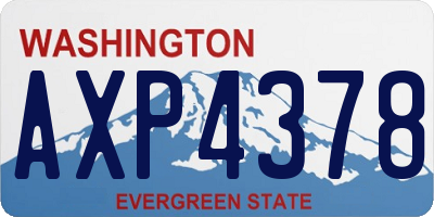 WA license plate AXP4378
