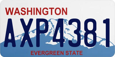 WA license plate AXP4381