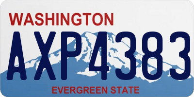 WA license plate AXP4383