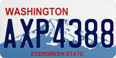 WA license plate AXP4388