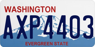 WA license plate AXP4403