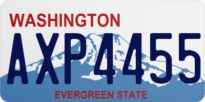 WA license plate AXP4455