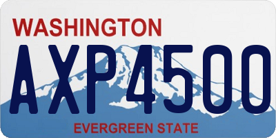 WA license plate AXP4500