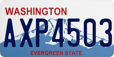 WA license plate AXP4503