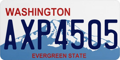 WA license plate AXP4505