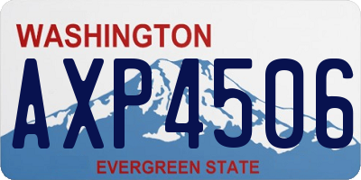WA license plate AXP4506
