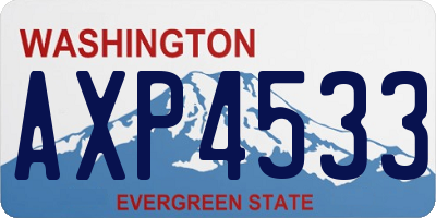 WA license plate AXP4533