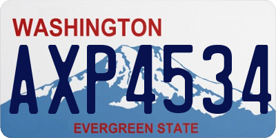 WA license plate AXP4534
