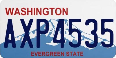WA license plate AXP4535