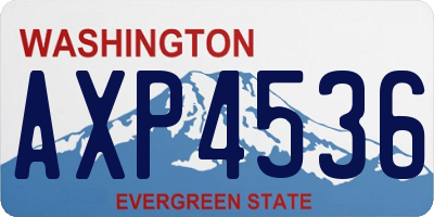 WA license plate AXP4536