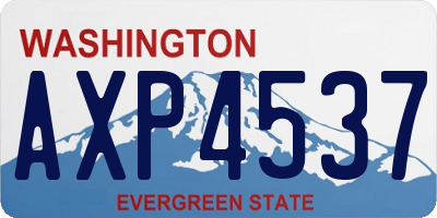 WA license plate AXP4537