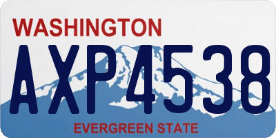 WA license plate AXP4538
