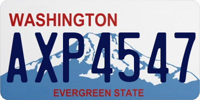 WA license plate AXP4547