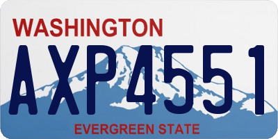 WA license plate AXP4551