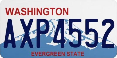 WA license plate AXP4552
