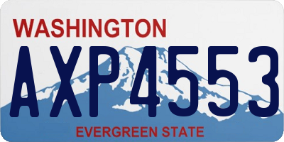 WA license plate AXP4553