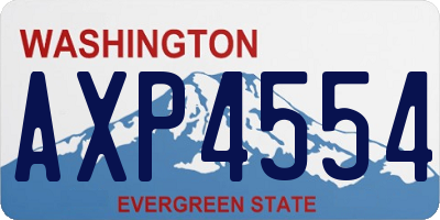 WA license plate AXP4554