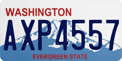 WA license plate AXP4557
