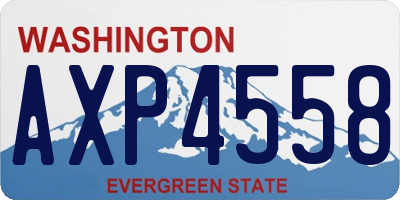 WA license plate AXP4558