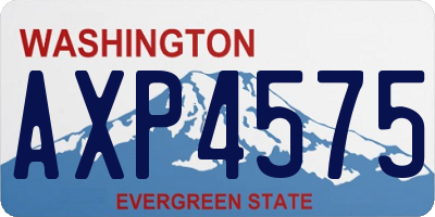 WA license plate AXP4575