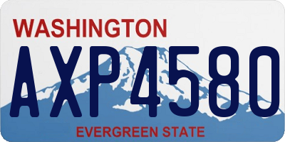 WA license plate AXP4580