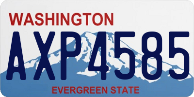 WA license plate AXP4585
