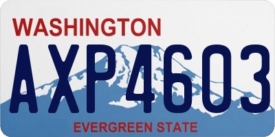WA license plate AXP4603