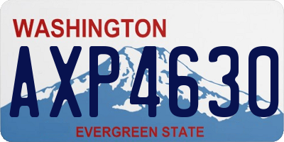 WA license plate AXP4630